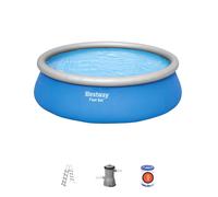 Bestway Piscina Hinchable Fast Set Bestway 457x122 cm con Depuradora Cartucho 3.028 L/H y Escalera Blue 45.7x457x122cm