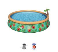 Bestway Piscina Hinchable Fast Set Bestway Paradise Palms 457x84 cm con Depuradora Cartucho 2.006 L/H Multicolor