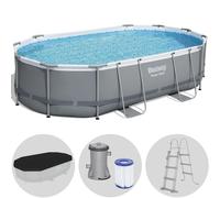 Bestway Power Steel 56448 - 488x305x107 cm - Piscina Ovalada
