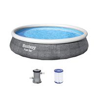 Bestway - Set de Piscina Fast Set se Presenta por sí Mismo, con Bomba de Filtro 396 x 84 cm, Color Azul