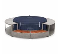 Bestway Spa Hinchable Bestway Lay-Z-Spa Miami Energy-Efficient AirJet Ø180 x 66 cm + Revestimiento K2O Full Surround 180 279x40x56 cm Blue 279x279x66cm.