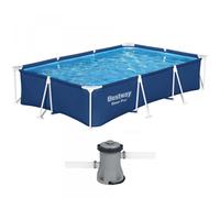 Bestway Steel Pro 56411 - 300x201x66 cm - Piscina desmontable + Bomba filtro 16 W