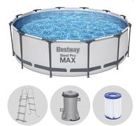 Bestway Steel Pro Max 56418 - Ø366x100 cm - Piscina Redonda + Bomba filtro y escalera