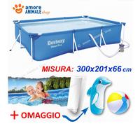 Bestway Steel Pro 56411 - 300x201x66 cm - Piscina desmontable + Bomba filtro 16 W