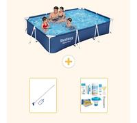 Bestway Steel Pro, rectangular, 300x201x66 cm, de 3 piezas, modelo S22717