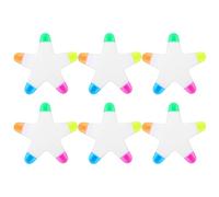 BESTYASH 6 Piezas Rotulador Fluorescente Estrella de Plástico para Oficina | Mini Formato, Escritura Suave y Marcado, para Papel y Tablero, Diseño Divertido para Adultos