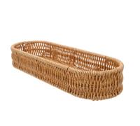 BESTYASH Cesta Tejida para Utensilios de Cocina Rectangular de Marrón | Acabado de Imitación Ratán, Secciones Segmentadas, Fácil Limpieza, para Servilletas y Cucharas en Cocina