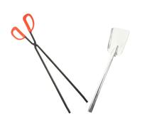 BESTYASH Juego de Herramientas para Chimenea, Pinzas para Chimenea Pala, Hierro y Plástico, Mangos Largos, Limpieza de Cenizas, para Interior y Exterior