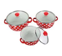 BESTYASH Juego de Ollas Esmaltadas en 1 Set con Doble Asa Mini Cacerola Pequeña Versátil y Fondo Plano para Todo Tipo de Cocinas