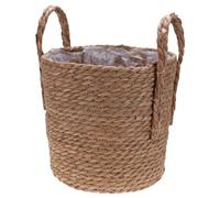 BESTYASH Lino Cesta de Almacenamiento y Forro Tejido Asa Doble | Organizador Multiusos para Cosméticos y Ropa, Adecuado para Escritorio y Estantería de Entrada