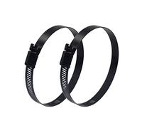 BESTYCHAO 2pcs 6 pulgadas negro abrazadera de manguera de acero inoxidable de tornillo sin fin abrazadera de manguera ajustable 130-152 mm abrazaderas para tubería, fontanería y tubería (negro)