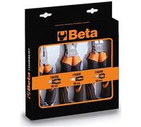 Beta 1169BM/D3 - Juego de alicates universales (1 alicates de punta larga y 1 alicates, mango bimaterial cromado)