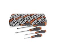 BETA 1204E/S5 - Serie profesional de 5 destornilladores EVOX para tornillos sin cabeza ranurados, mango ergonómico y alta precisión