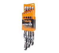 Beta 142SN/SC9 - Juego de 9 llaves combinadas articuladas con carraca (art. 142SN) con soporte compacto