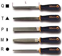 Beta 1719BMA6/T - Limas triangulares de corte semidulce, con mango