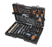 BETA 2047E/C108-21 Maleta con surtido compuesto por 108 herramientas de mantenimiento general, de plástico, tamaño 555 x 370 x 92 mm, negro/naranja