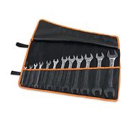 Beta 55/B12N - Juego de 12 Llaves Fijas de Doble Boca en Estuche Enrollable de Poliéster para Protegerlas Durante el Transporte, Herramientas de Acero de Calidad Profesional