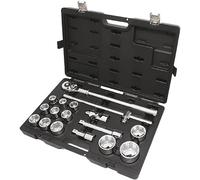BETA - 928E/C17 Juego de 12 llaves de vaso hexagonales y 5 accesorios, en caja de plástico. Kit de llaves de vaso en maletín de plástico a prueba de golpes con cierres metálicos