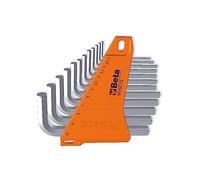 Beta Tools Juego de llaves macho hexagonales acodadas 96/SC12 2-10 mm 12 uds con soporte Naranja