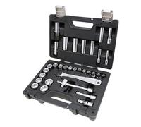 Beta BW 913E/C33 - Juego Profesional de 28 Vasos Hexagonales y 5 Accesorios, Encaje Cuadrado 3/8", Acero Cromo-Vanadio, en Caja de Plástico