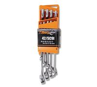 Beta Tools 42/SC9I 9 llaves combinadas con soporte Juego de 9 llaves combinadas con soporte DIN3113 UNI-ISO7738 Tamaños: 8/10/11/12/13/14/15/17/19mm