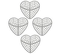 BETOOKY 4 Piezas Marco para Arreglos Floral en Forma de Corazón, Estante de Pared para Flores, Verde, Plástico, Estructura Segura, Multiuso, para DIY y Fondos de Boda