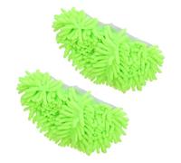 BETOOKY Almohadilla de Mopa de Chenilla Reutilizable Uso en Seco y Húmedo, Compatible con Swiffer 2 Piezas Paño de Limpieza para Mopa, 25,4x11,5cm, Verde Claro para Suelos Duros