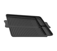 BETOOKY Bandeja para Asar Parrilla Coreana Rectangular de Aluminio, Negra, Fácil de Limpiar, para Barbacoas al Aire Libre y Asado Familiar en Interiores
