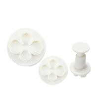 BETOOKY Juego de 3 Cortadores de Émbolo para Fondant en Plástico Abs Grado Alimenticio, Fácil de Usar y Limpiar, Adecuado para Decoración de Tartas en Bodas y Aniversarios