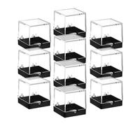 BETOOKY Pequeño estuche para muestras minerales, cubo cuadrado 35x35x35 mm en plástico negro, pack de 10 piezas, resistente y protector para organizar y mostrar piedras en colecciones