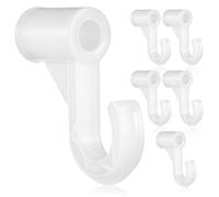 BETOOKY Perchas Multiusos para Armario con Ganchos Resistentes y Soporte Ajustable, Almacenamiento para Ropa en el hogar con Estilo contemporáneo, 6 Piezas de plástico Blanco