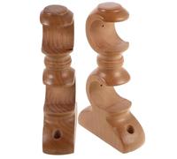 BETOOKY Soporte Doble para Barra de Cortina de Madera Maciza para Ventanas, Base Fija Resistente 2 Piezas para Cortinas de Cocina y Sala