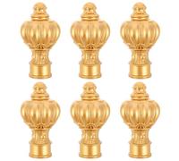 BETOOKY Tapones Decorativos Vintage 6 Piezas de Plástico Dorado Protección y Fácil Instalación para Barra de Cortina Redonda para Dormitorio y Sala de Estar