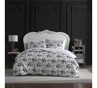 Betsey Johnson - Funda de edredón tamaño Queen, Juego de Ropa de Cama Suave con Fundas a Juego, decoración Floral para el hogar (Betseys Toile Black, Queen)