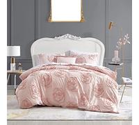 Betsey Johnson - Juego de Funda de edredón King, Ropa de Cama Reversible de algodón con Fundas a Juego y Almohada Adicional, Ideal para Todas Las Estaciones (Rosas Rosadas, King)