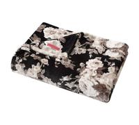 Betsey Johnson - Manta King, Ropa de Cama de Felpa Ligera y cálida, decoración del hogar para Todas Las Estaciones (Negro Floral Vintage, King)