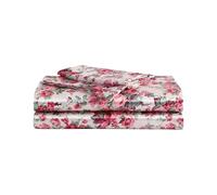 Betsey Johnson - Sábanas King, Lujoso Juego de Cama de satén, decoración Suave y Sedosa para el hogar (Rosa Floral Vintage, King)