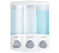Better Living Products 76354 Euro Series Trio 3-Chamber Soap and Shower Dispenser, White DOSIFICADOR Blanco 3x455ml, plástico ABS