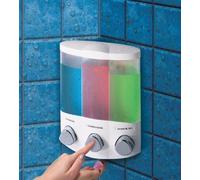 Better Living Products Dispensador de jabón Aviva Triple (jabón, champú y Gel), Color Blanco