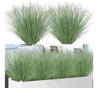 Betylifoy Plantas Artificiales de Exterior 12PCS Arbustos Verdes Artificiales Planta de Hierba de Trigo Artificial Tallos Verdes Artificiales para Jardinera Decoración de Jardín (12, Verde Claro)