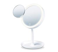 Beurer Espejo cosmético BS 45 – Iluminado LED, sensor táctil, atenuación, espejo magnético 5x – Gris