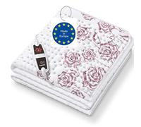 Beurer Colcha térmica UB 75 para cama, acogedora, con 6 niveles de temperatura y calentamiento rápido, manta eléctrica para cama lavable a máquina, blanca, 1 pieza (paquete de 1)