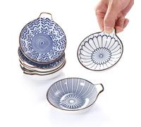 BEVIEVER Cuencos aperitivos cerámica, cuencos salsa soja set de 6, diámetro 9,5 cm, bol aperitivos pequeños para salsa de soja guarniciones y condimentos