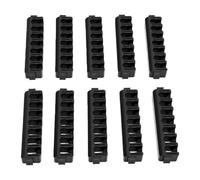 Bewinner 10 Tiras de Soporte para Brocas de 7 Agujeros, Soporte Fijo para Brocas de Atornillar, Organizador Estrecho de PP de 75x16,7mm para Taller (Ancho Negro)