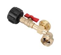 Bewinner Adaptador de Recarga de Gas de Latón con Válvula y Medidor para Botellas de 1 Lb de Tanque de 20 Lb, Adaptador de Recarga de Propano C3H8 Compatible con Conector QCC1, Compatible con