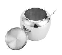 Bewinner Azucarero de Acero Inoxidable 304 con Tapa y Cuchara, Acabado de Espejo de 8,5 Cm, Recipiente Irrompible Apto para Lavavajillas para Azúcar, Sal, Pimienta, Especias, Cocina, Bar, Restaurante,