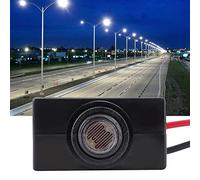 Bewinner Interruptor de Sensor de Control de Luz de Fotocélula de 10-50 V CC, Mini Controlador de Farola Automático LED con Arandela Impermeable, Retardo Antiinterferencias de 6 S, Carga Nominal de