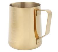 Bewinner Jarra de Espuma de Leche de Acero Inoxidable de 350 Ml con Escala, Jarra de café con Leche para Barista Casero, Ergonómico, Boquilla Precisa, Fácil de Limpiar, Color Dorado (600ML (con