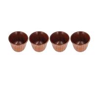 Bewinner Juego de 4 Tazas de Madera Natural de 75 Ml, Tazas de té de Estilo Retro de Madera de Azufaifa Zizyphus, Seguras y Saludables, No Tóxicas, con Aislamiento Térmico para café, Leche y Vino