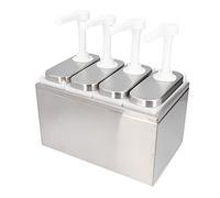 Bewinner Juego de Bomba Dispensadora de Salsa, 3 Paquetes, Dispensador de Condimentos de 1 Litro con Base Antideslizante, Botella Exprimidora de Salsa de Tomate de Acero Inoxidable de Grado (4 bombas)
